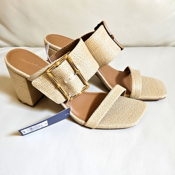 *Universal Thread Women's Bristol Mule Heels, Beige (Tan) Size 10 - Picture 1 of 5